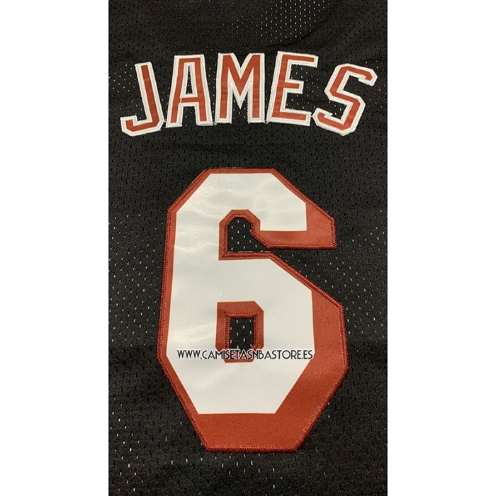 LeBron James NO 6 Camiseta Miami Heat Mitchell & Ness 2010-11 Negro
